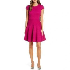 Eliza J Size 2 Fit & Flare address Fuchsia
